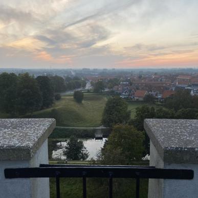 Udsigt over Fredericia Vold fra toppen af det Hvide Vandtårn